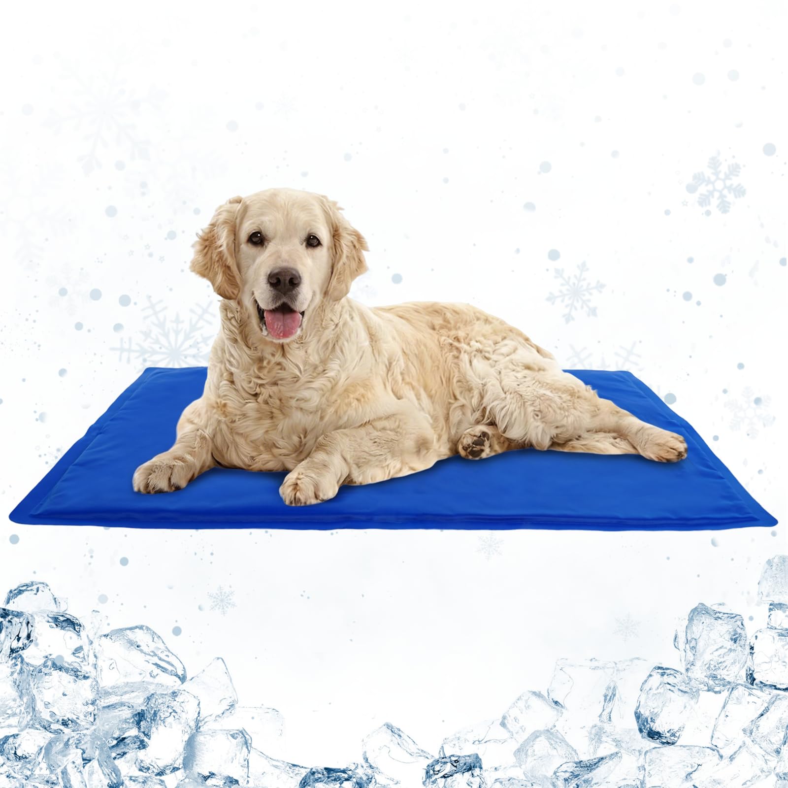 Hjumarayan Dog Cooling Mat, Cooling Dog Mat for Summer, Waterproof Pet Cooling Pad for Medium Large Dogs, Non Electric Cooling Mat for Dogs, Blue XL (50x90cm)