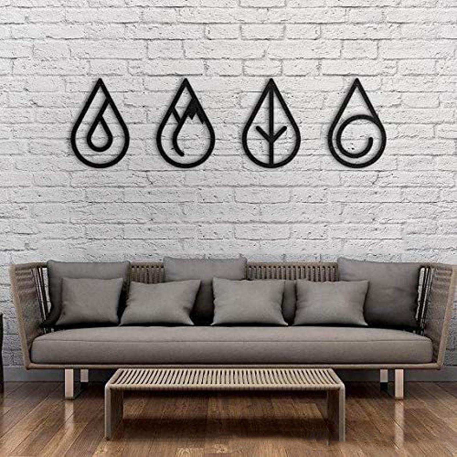 洋書 WALL ELEMENTS ART WALL Four Elements Alternative Metal Wall Art Housewarming Gift