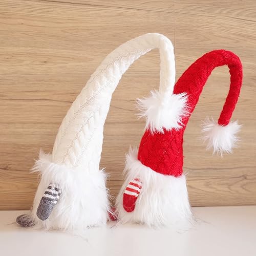 Miniatura 5 de Etistta Decoraciones navideñas de gnomos con luz LED, gnomos suecos Tomte de 18 pulgadas con sombrero de punto, gnomos de peluche de Papá Noel,
