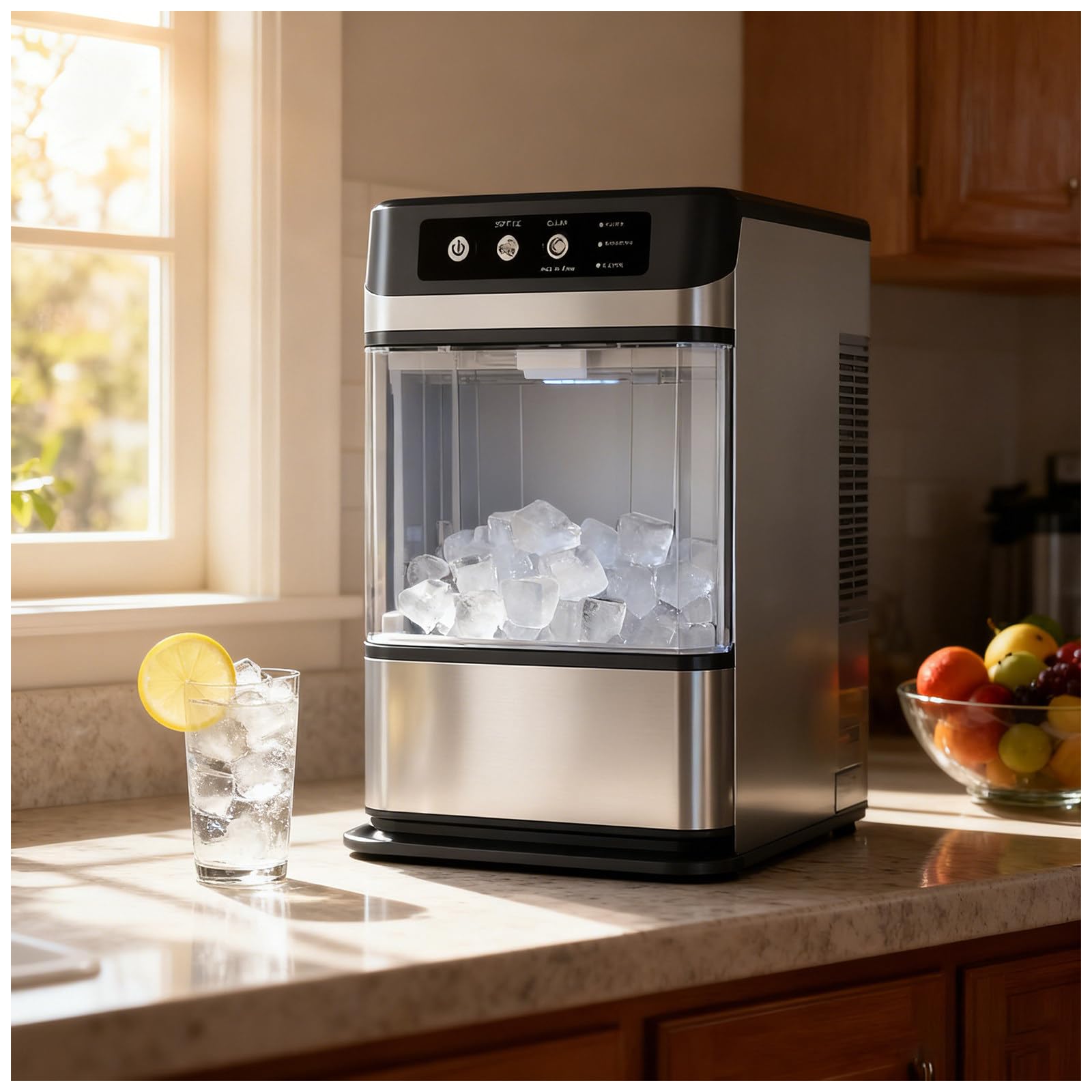 Machine à glaçons de comptoir en granulés 17 kg / 24h avec fonction autonettoyante