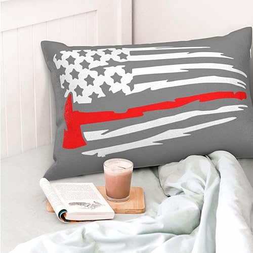 Miniatura 5 de Funda de almohada fina con bandera de línea roja de 14 x 20 pulgadas, 16 x 24 pulgadas, 20 x 30 pulgadas, funda de almohada para cama, sofá,