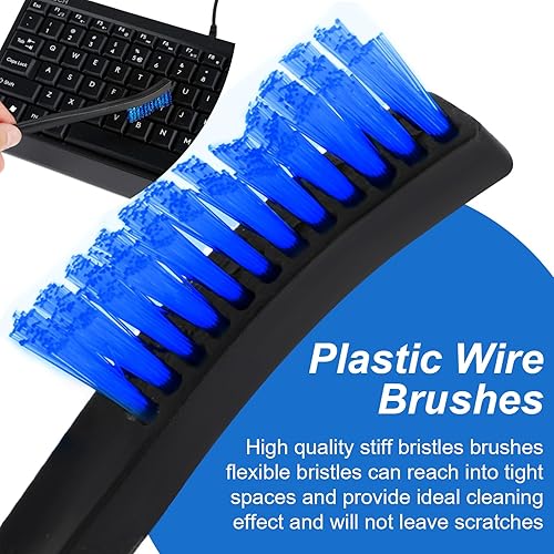 Miniatura 3 de TIESOME Juego de 10 cepillos de limpieza de pistola de doble extremo, pequeños cepillos de alambre de acero inoxidable para detalles de grietas,
