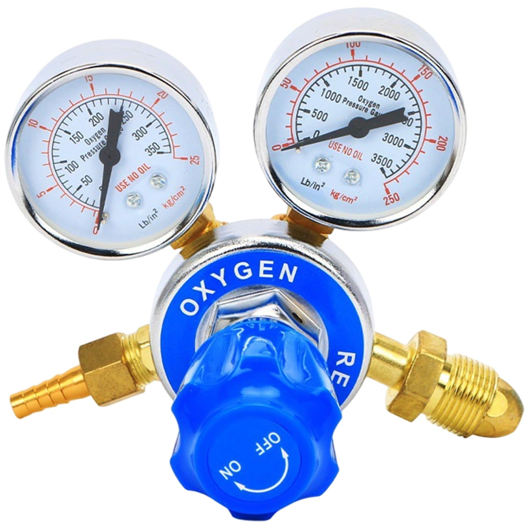 Régulateur d'oxygène en aluminium avec jauges filetées pour soudage au gaz
