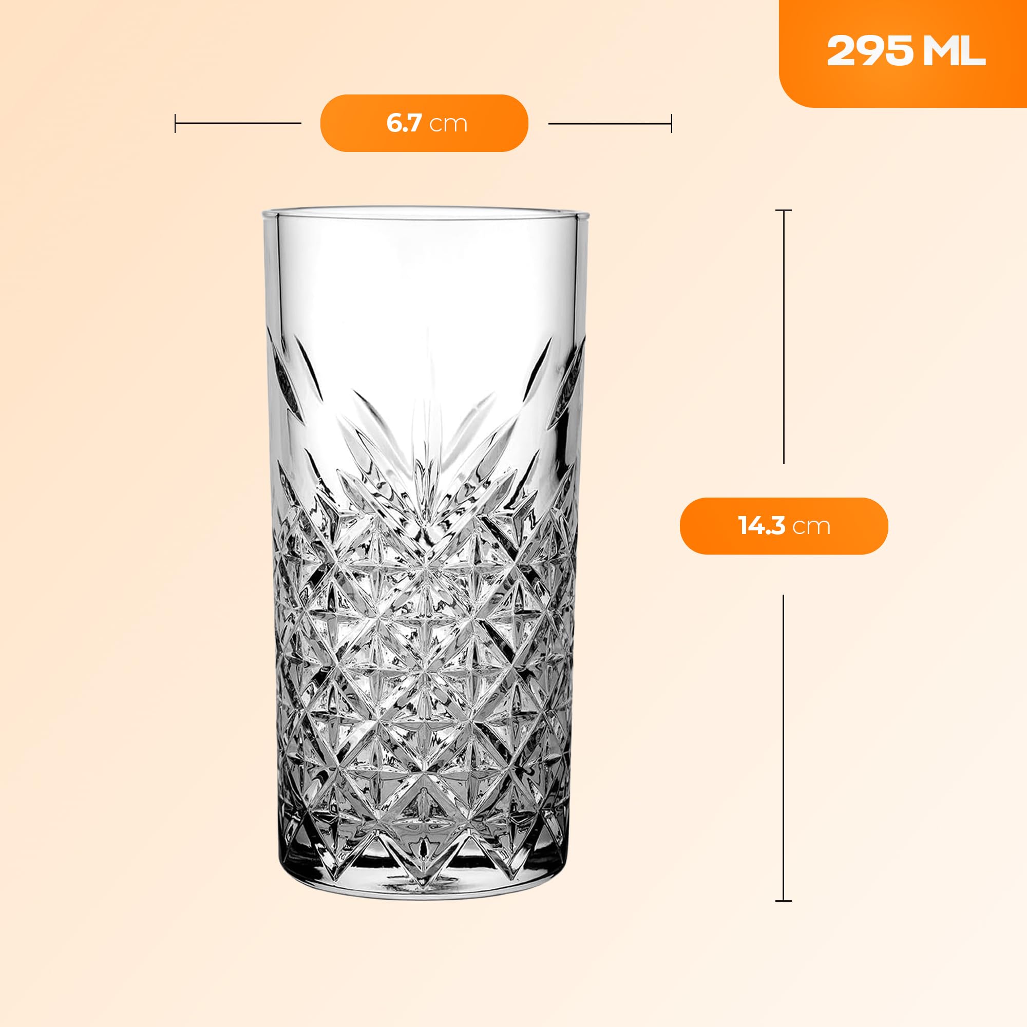NORDIC SCHILLER Luxus Wassergläser Longdrinkgläser 12er Set 295ml