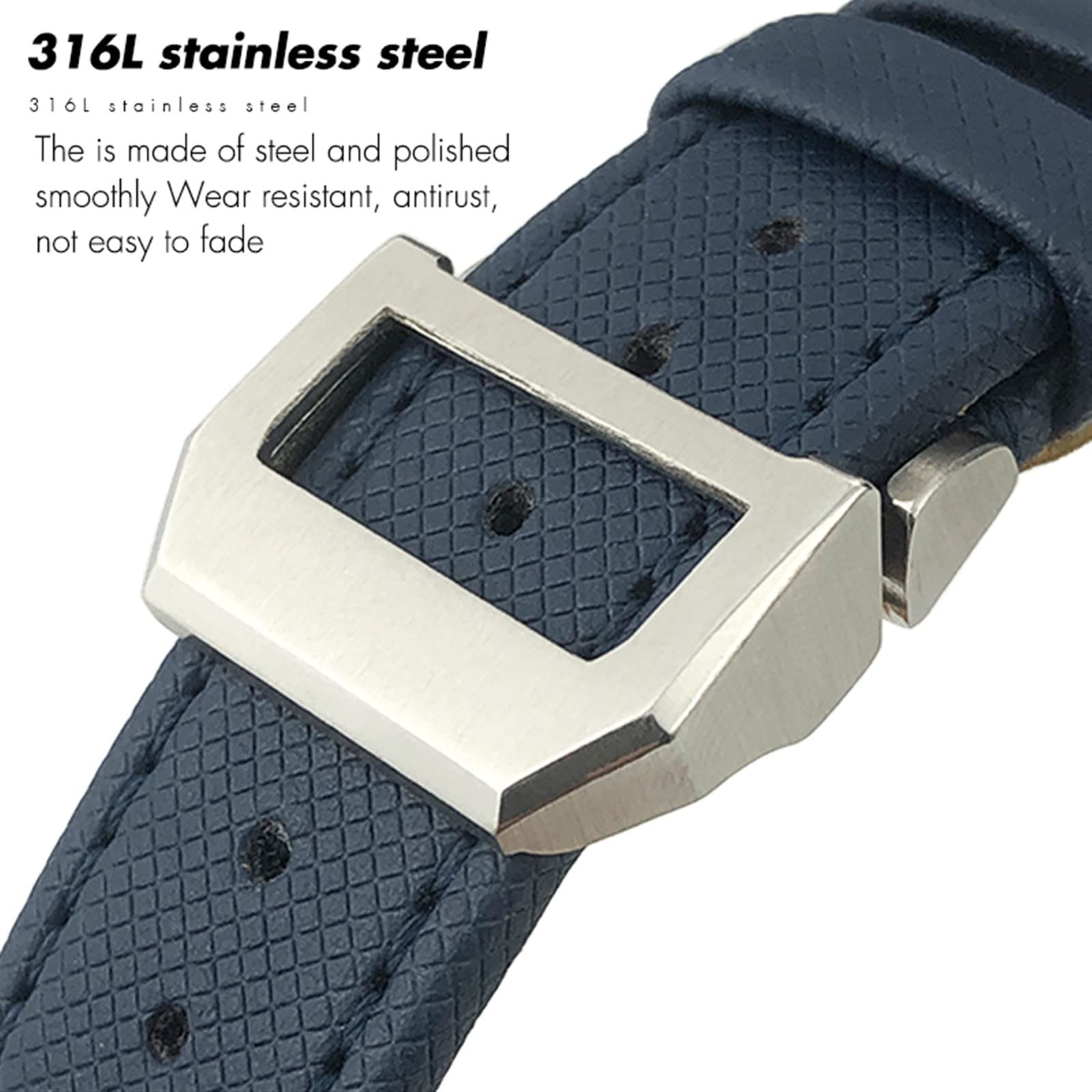 CZKE 20 mm, 21 mm, 22 mm, skórzany pasek do zegarka z włókna nylonowego, pasuje do IWC IW377729 IW389001, duży zegarek pilota, zielony, niebieski, czarny pasek do zegarka, 22mm, Agat