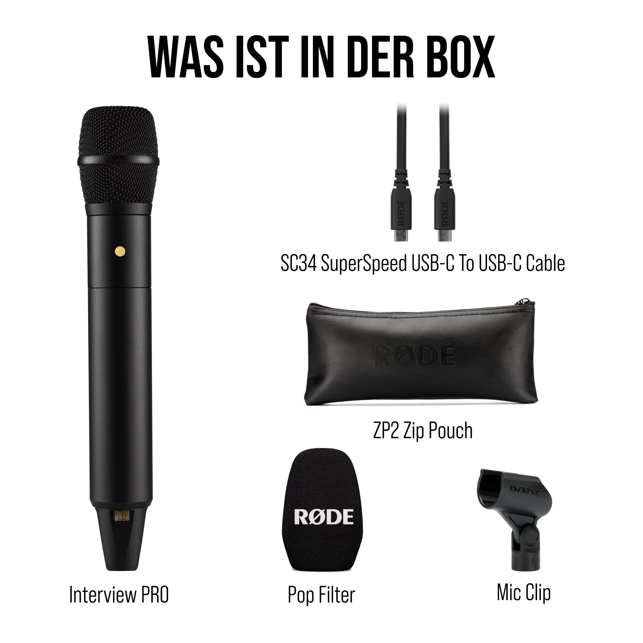 RØDE Interview PRO Drahtloses Handheld-Kondensatormikrofon mit Einer Kapsel in Rundfunkqualität und 32-Bit-Float-On-Board-Aufzeichnung für Content-Erstellung, Medien und Interviews