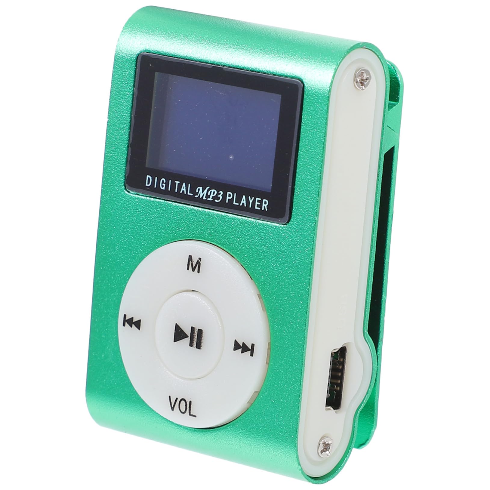 Mini USB Aluminum Player with LCD Screen Card Slot Portable Digital Music Player Green Compact Lightweight Design
