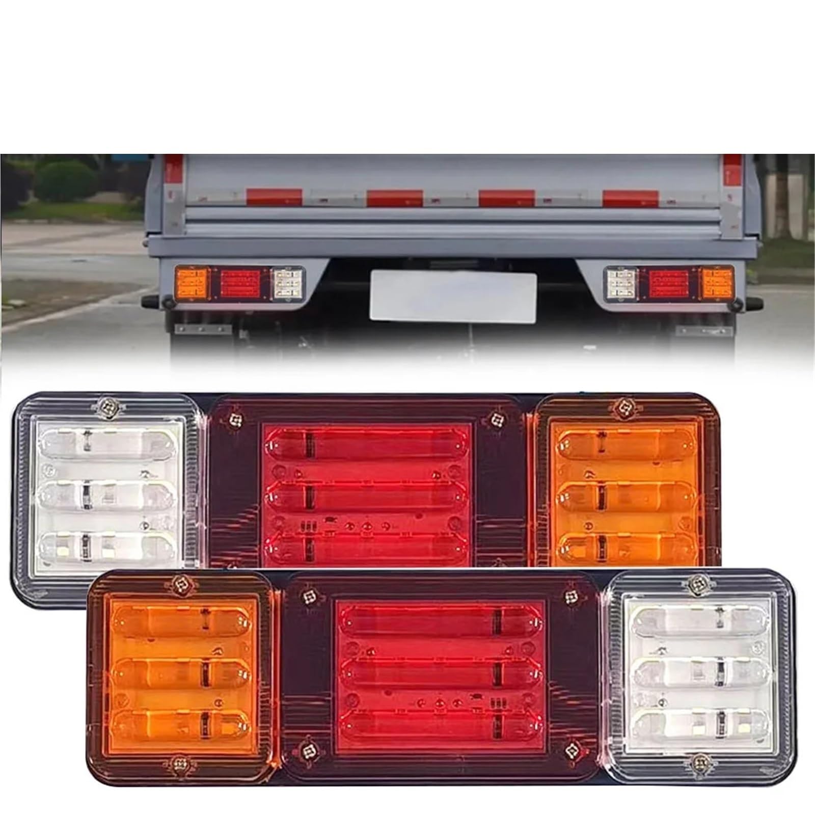 2X Przyczepa Ciężarówka Tylne Światła 12V 24V Kierunkowskaz Cofania Hamulec Lampa LED Łodzi Pojazdy Ciężarówka Tylne Światło(24V)