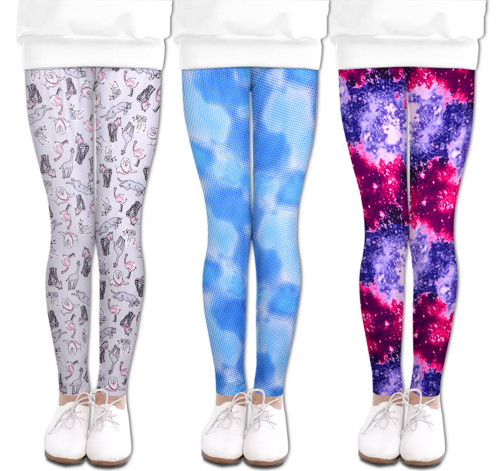 LUOUSE Girls' Leggings Full Length Comfy Pants Trousers 4-13 Years