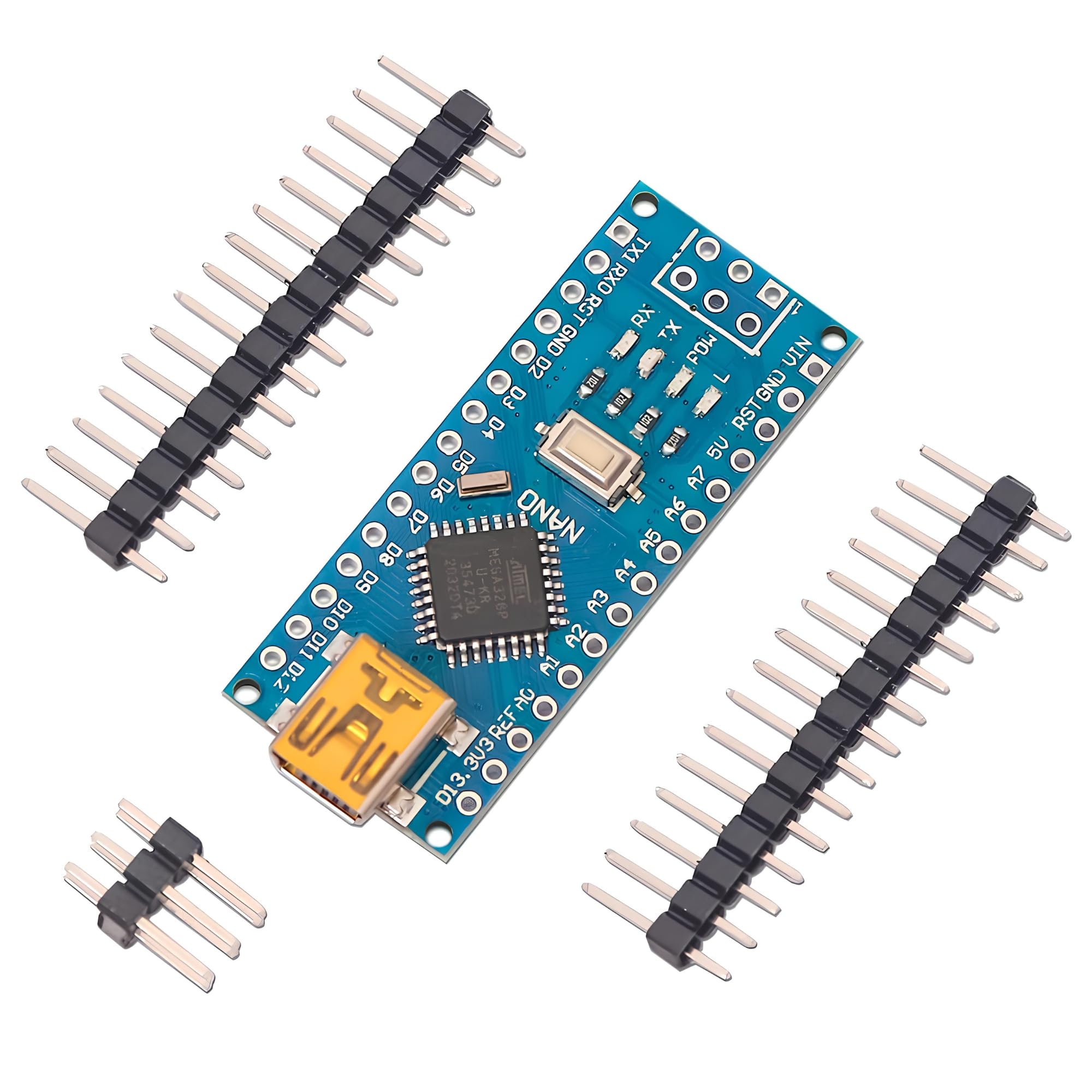 Electrifier Nano R3 ATmega328P Development Board CH340 Mini-USB 16MHz | Breadboard-Friendly | 14 Digital I/O, 6 PWM, 8 Analog Inputs | 32KB Flash | Male Headers Included | USB or 7-12V Powered-image-43