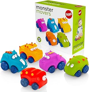 Tippi Monster Movers 5 Soft Play Baby Toy Cars - Toy Car Set