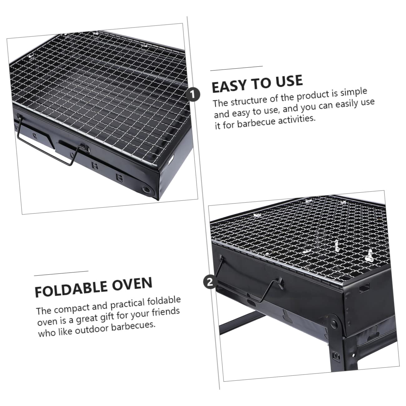 Grill Ogrodowy Przenośny Grill Kempingowy Grill Łatwy Do Pieczenia Mały Składany Grill Wykonany Z Wytrzymałej Stali Do Gotowania Na Świeżym Powietrzu
