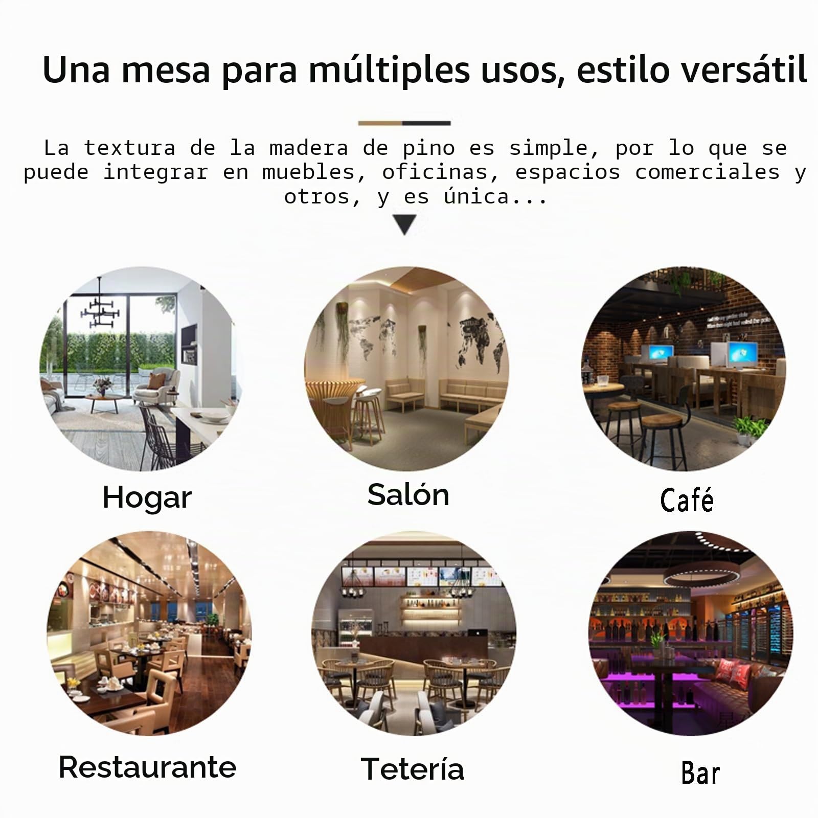 Mesa Alta de Cocina Industrial Marrón con Borde Rectangular al Aire Libre - Estilo Country de Madera Maciza