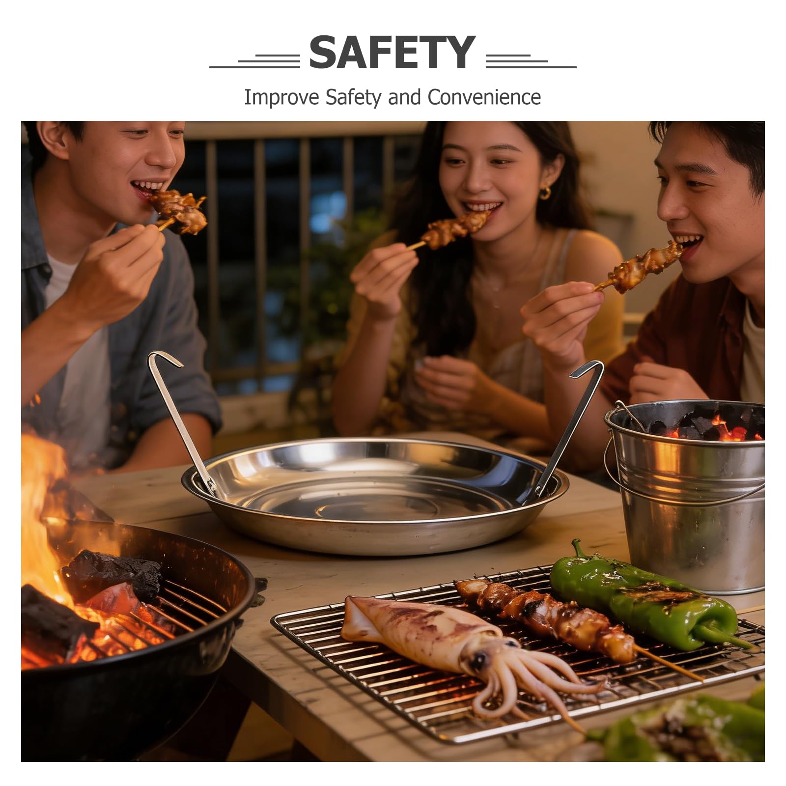 BESPORTBLE Cassetto Raccogli Cenere in Metallo per Griglia a Carbone 27 Cm, Accessorio Barbecue Resistente al Calore, Vaschetta Cenere Portatile per Campeggio e Picnic