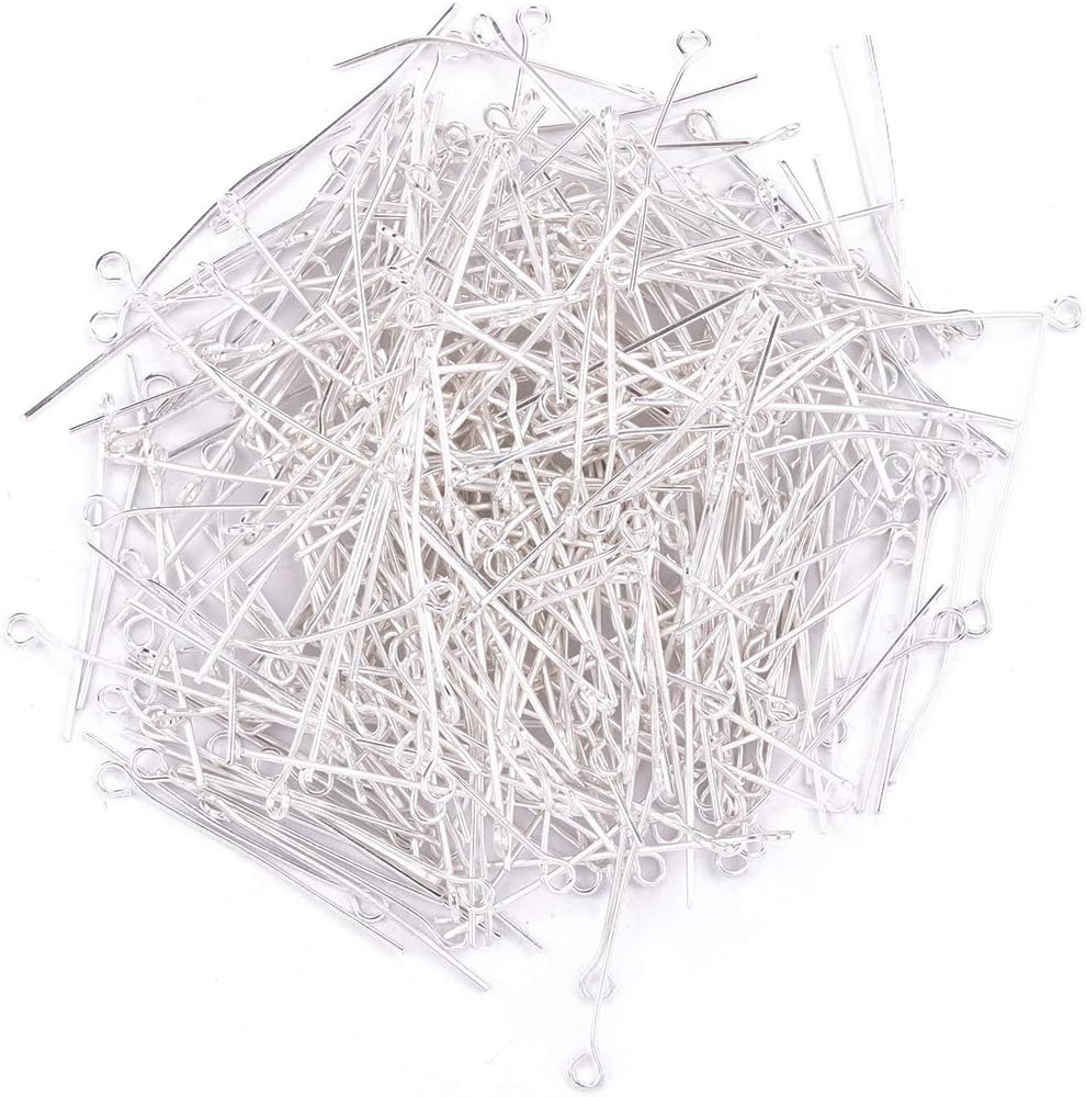 BEADIA Open Eye Pins Silver Head Pins for DIY Jewelry Making 30mm 300pcs image 3