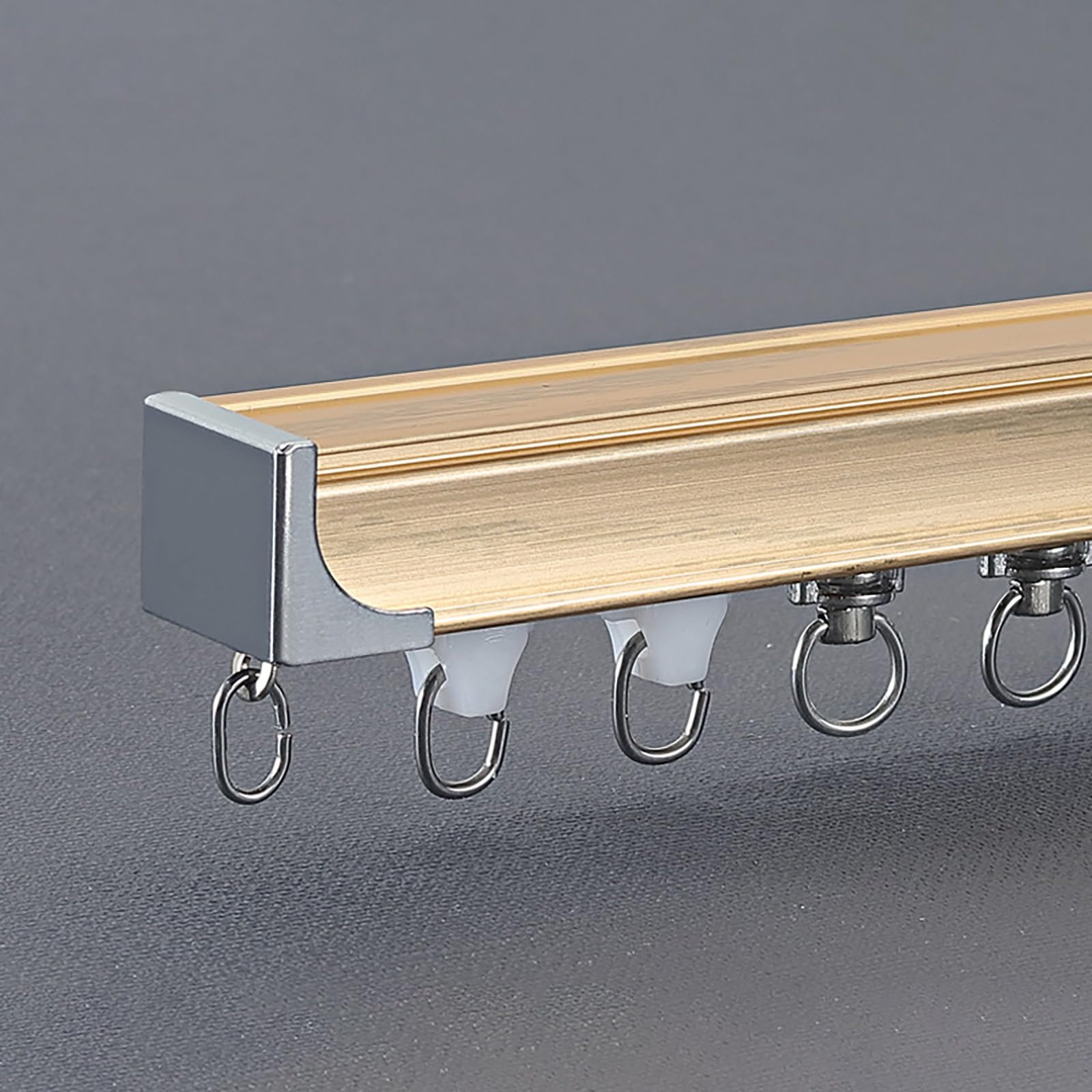 Rail à rideaux en métal de 320 cm pour fixation au plafond ou mur