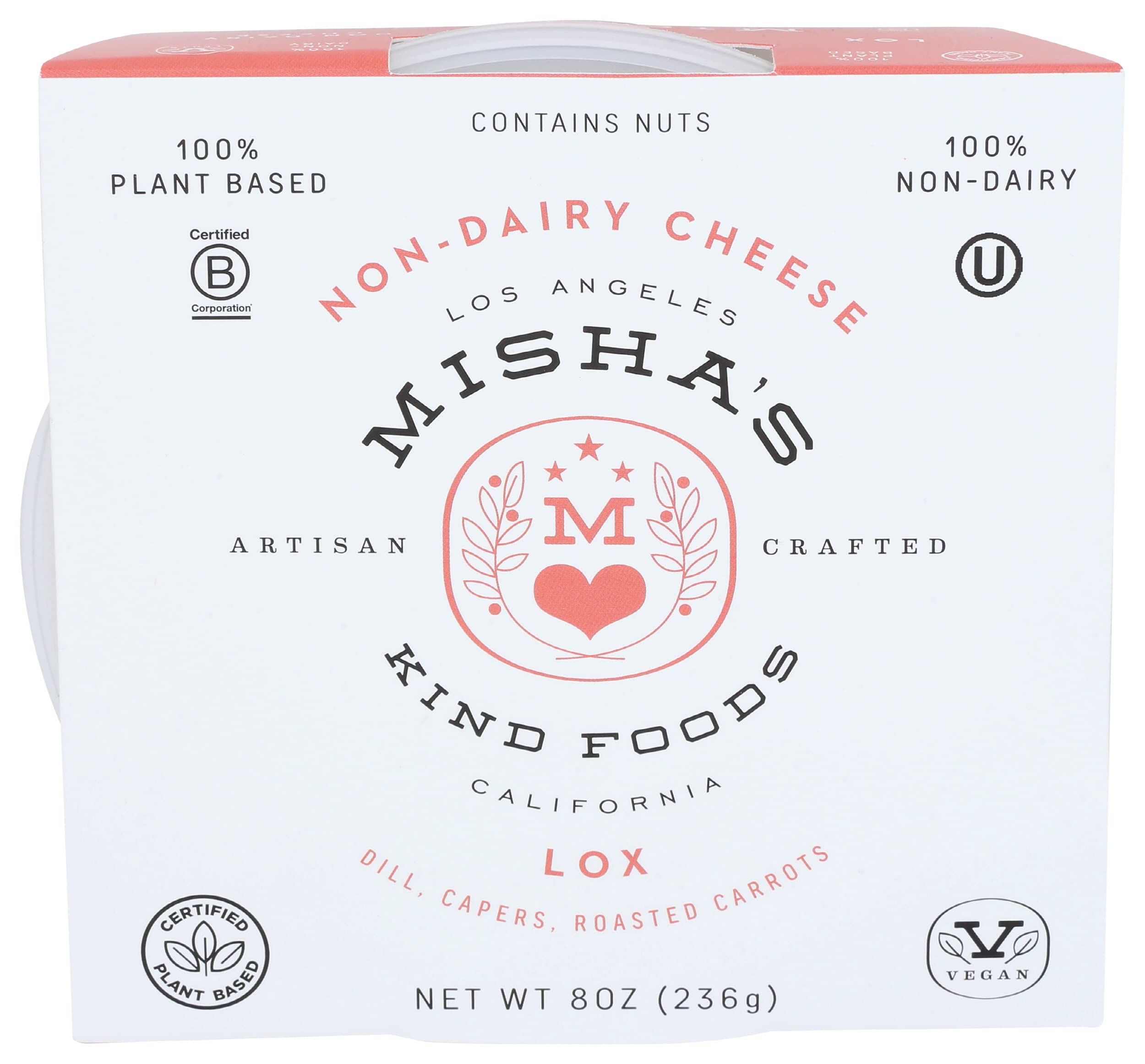 Misha's Kind Foods Lox Non-Dairy Cheese Spread, 8 OZ | Grocery