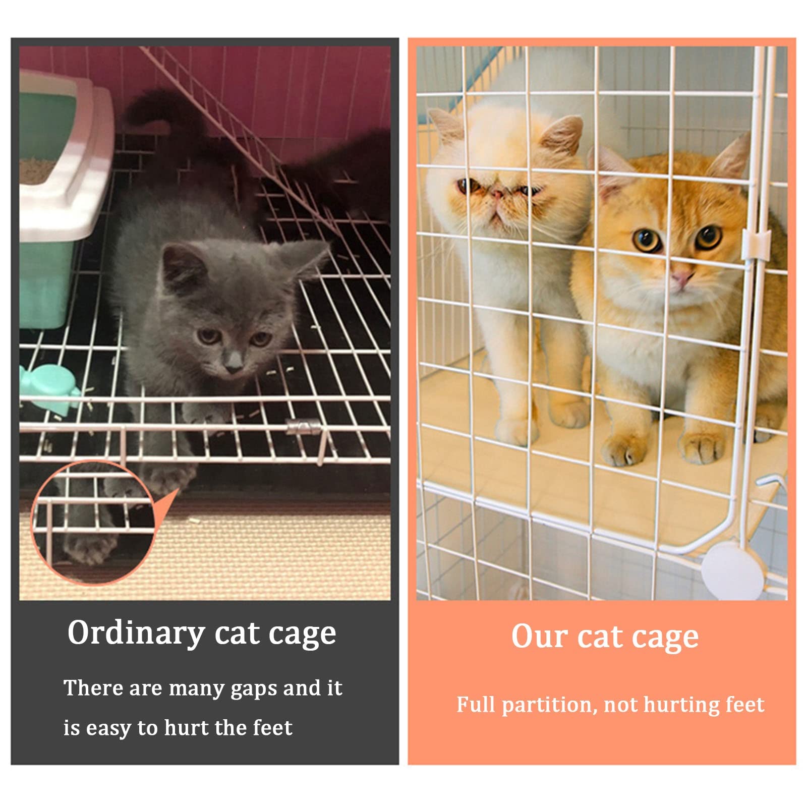 Gabbia per gatti, gabbie per gatti da interno grande, cuccia per gatti box per gatti box per gatti fai da te cuccia in metallo con tappetino extra large per 1-2 gatti, furetto, cincillà, coniglio, p