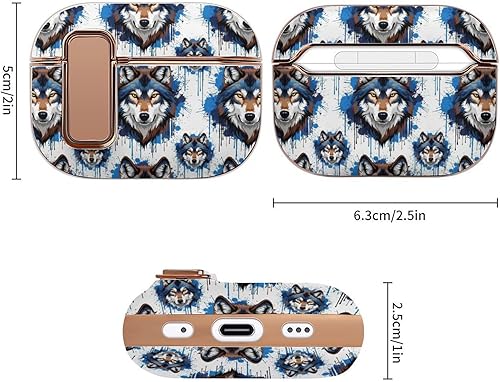 Miniatura 2 de Headphone Cover Compatible with Airpods Pro 2 Case Wolf, Plastic, with Lock, Shockproof Protective