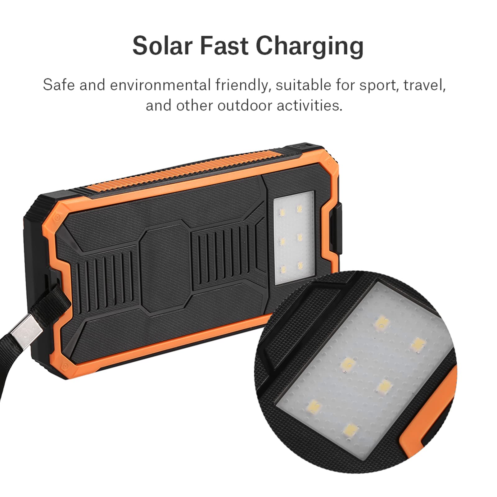 Amazon | ソーラーパワーバンクケース、急速USB充電器20000mAh