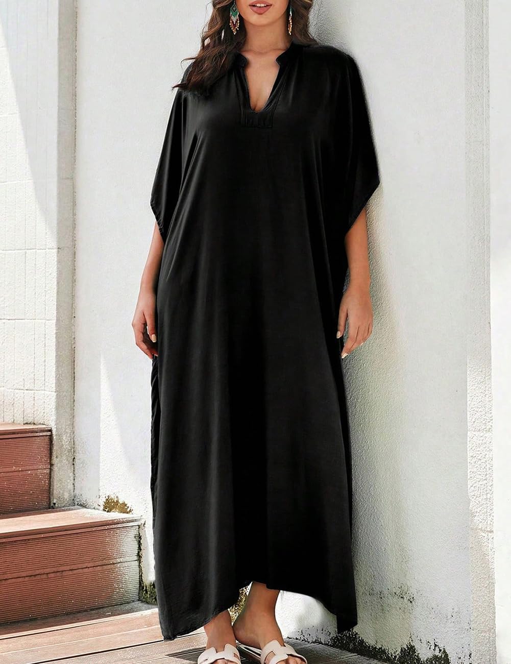 Bsubseach Kaftan okrycie na stroje kąpielowe dla kobiet plus size