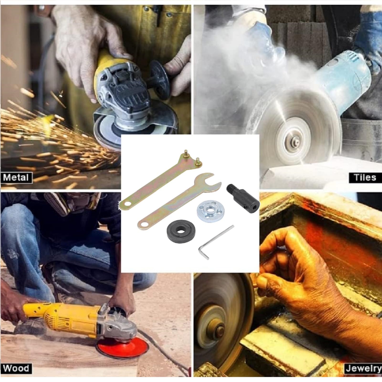 Mandrino Adattatore Per Smerigliatrice - Accoppiatore M10 Per Dischi E Lame, Con Dado E Chiave