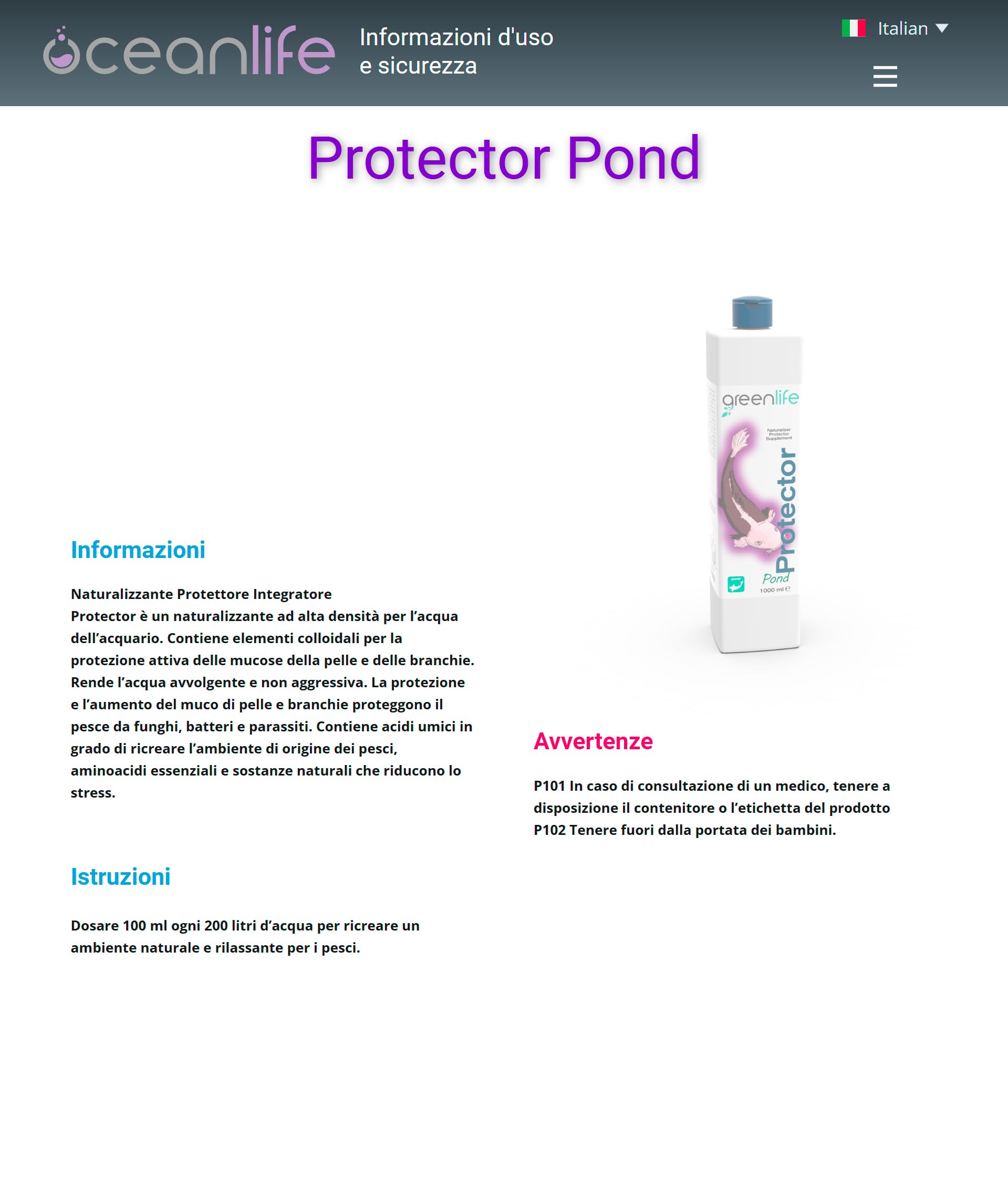 Oceanlife Greenlife Protector Pond - 5000 ml - Naturalizzante, protettore, supplemento per Acqua del laghetto - by