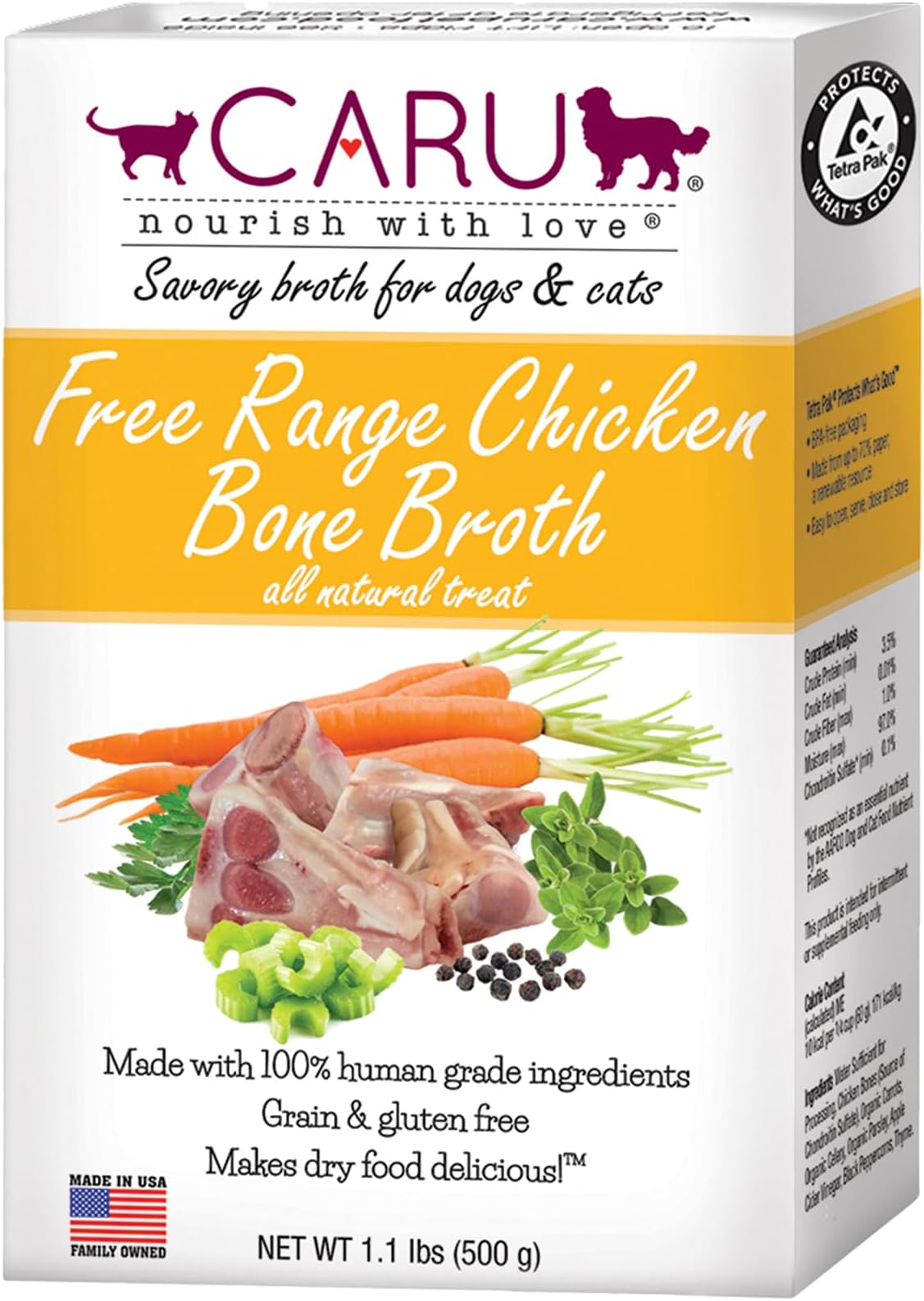 CARU Bone Broth Free Range Chicken Bone Broth 500gr Cat & Dog Food