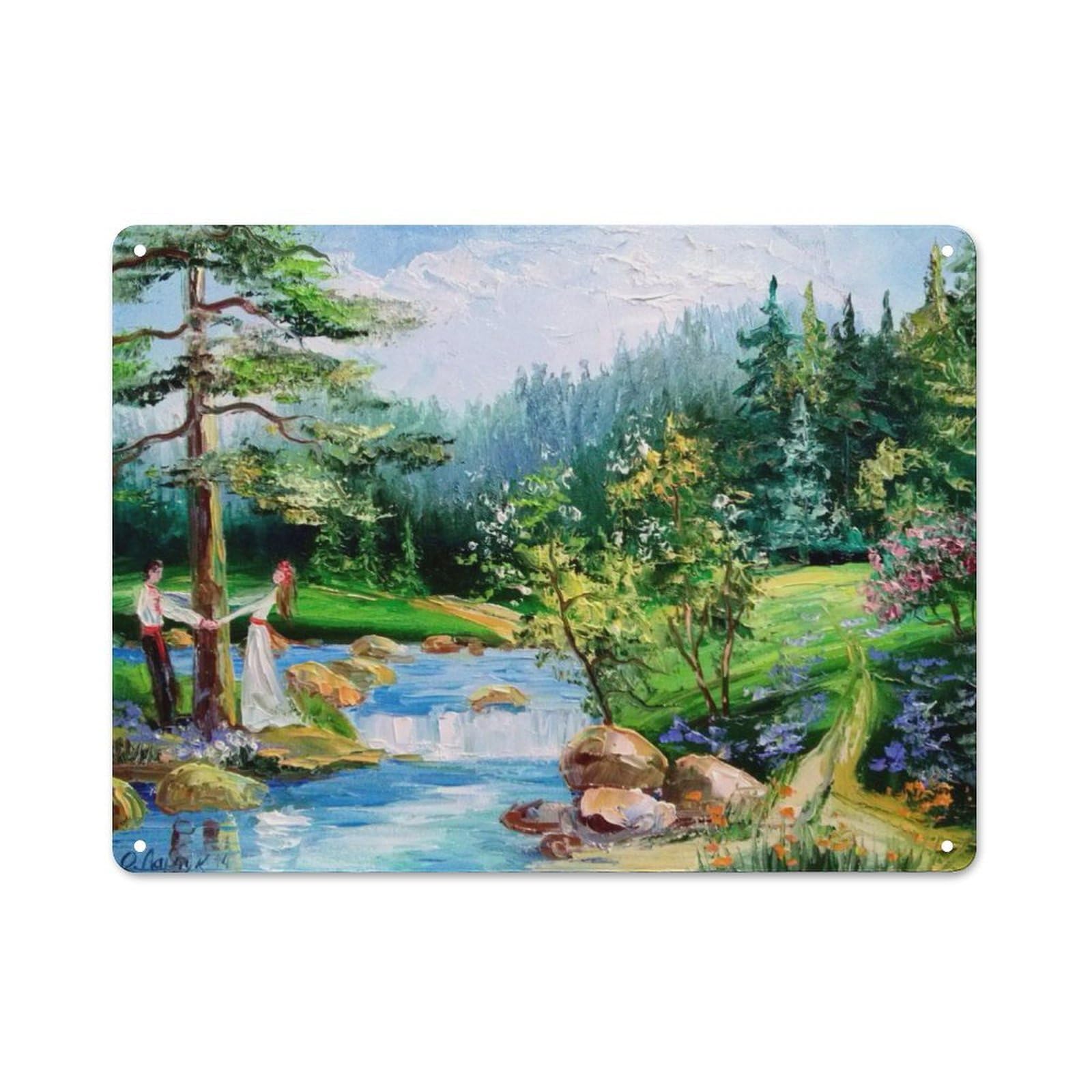 Junmoney Style-8 Industrial Decorative Metal Plaque 30X40cm Featuring Carpathians, Urban Room Decor For Flat, Bar, Studio Or Gallery Wall