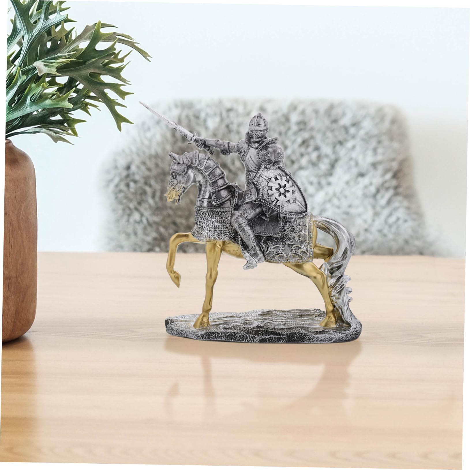 Vintage Wachsoldat Statue aus Kunstharz für Schreibtischdekoration | Silber, Feine Verarbeitung mit Detailreicher Ausführung, Vielseitig Platzierbar für Büro und Zuhause
