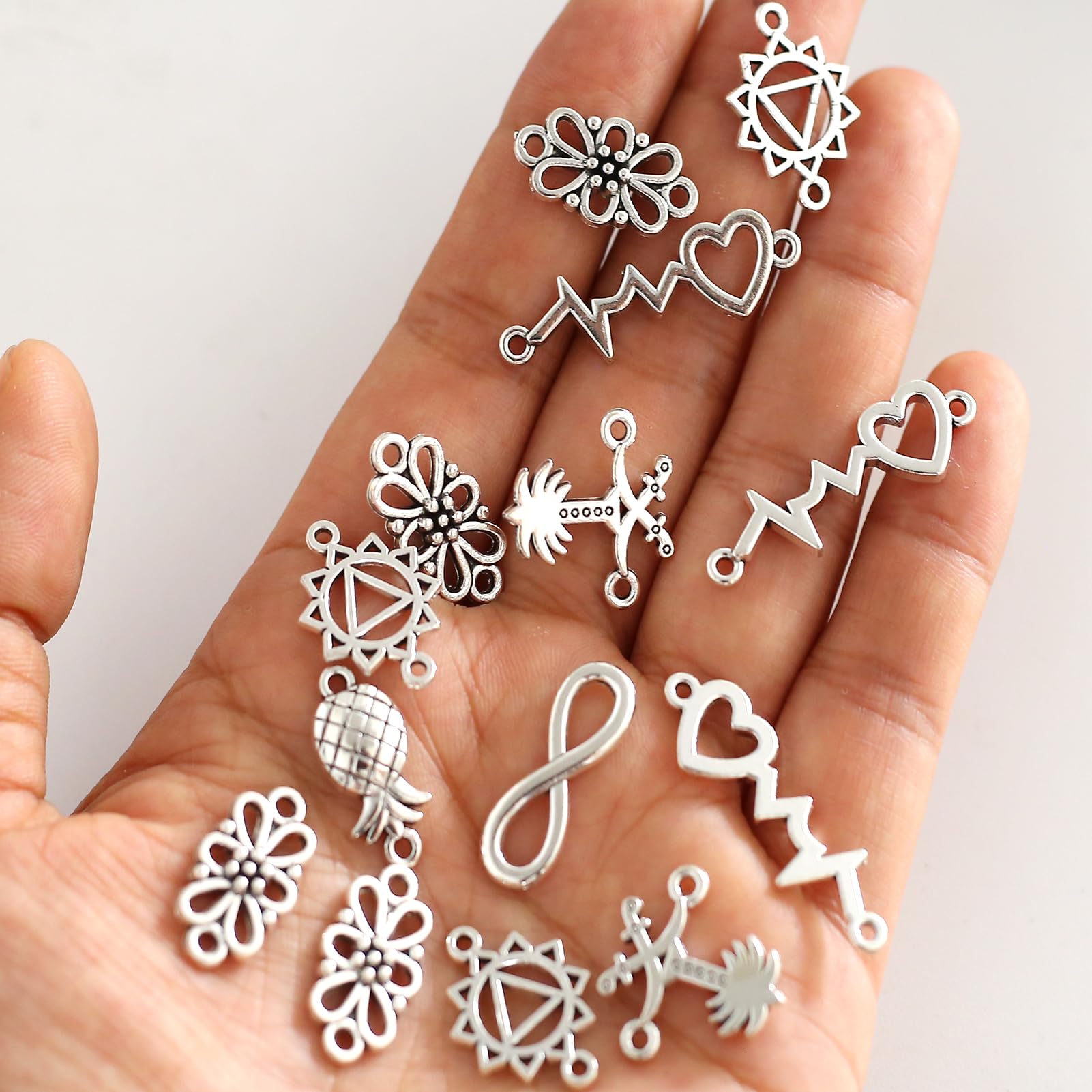 DAHI 120pcs Celtic Knot Connector Jewellery Link Connector Charms Pendants Craft Supplies Jewellery Findings Accessory Necklace Bracelet (B) - Image 4
