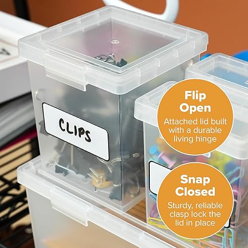 Miniatura 4 de Bostitch Konnect - Contenedores de almacenamiento con tapas, organizador, caja de plástico transparente, contenedores apilables, paquete de 3