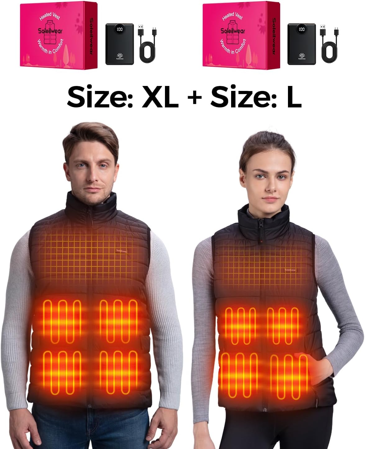 Mens Heated vest (X-Large) & Womens Heated vest (Large)