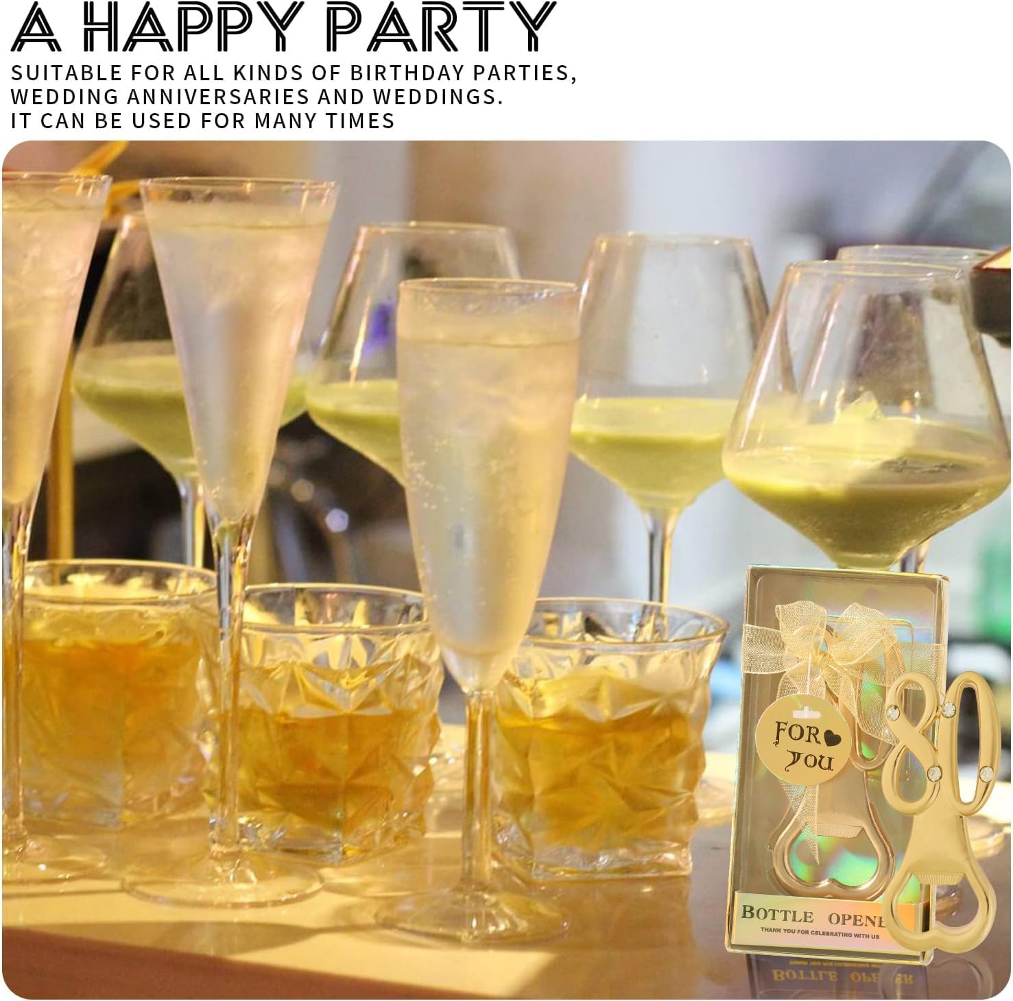 24 pcs gold themed 80th birthday bottle openers favored for anniversary wedding party gifts, 80th birthday party souvenirs or party decorations (Gold, 80 style)