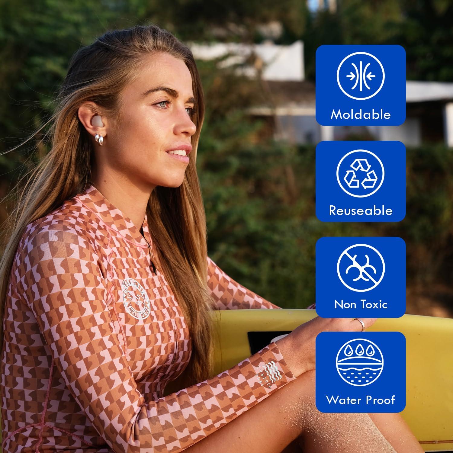 BigWave Drops Cómodos tapones de silicona para los oídos (30 pares) – Tapones de cera para los oídos para nadar, estudiar, viajar, disparar y más – Reutilizables, cancelación de ruido y protección
