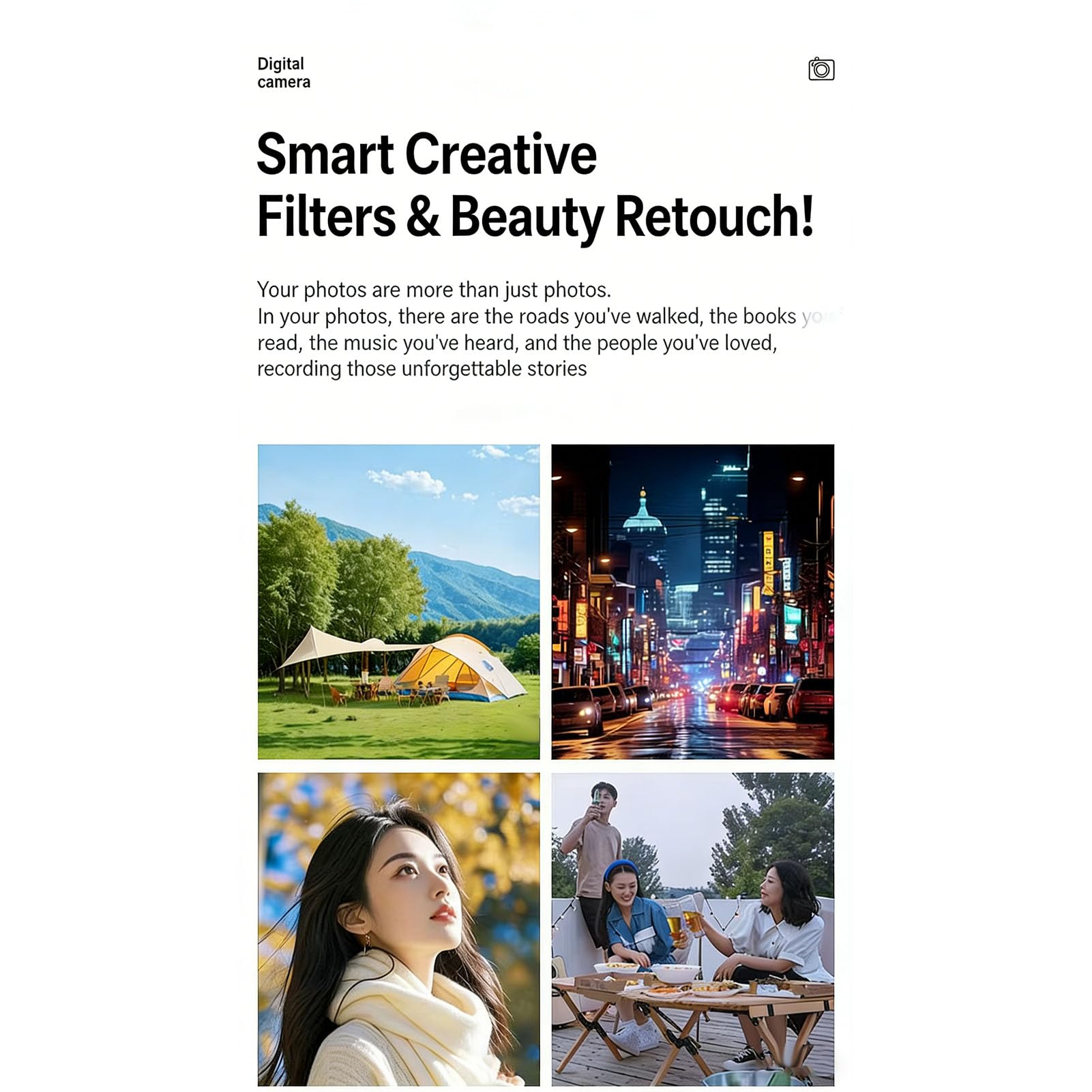 Sxhlseller Cyfrowy Aparat Fotograficzny 5K do Fotografii, Aparat 75 MP z 18-krotnym Zoomem i Podwójnym Obiektywem UHD, Autofokusem Wi-Fi i Aparatami Podróżnymi do Robienia zdjęć dla (BLACK)