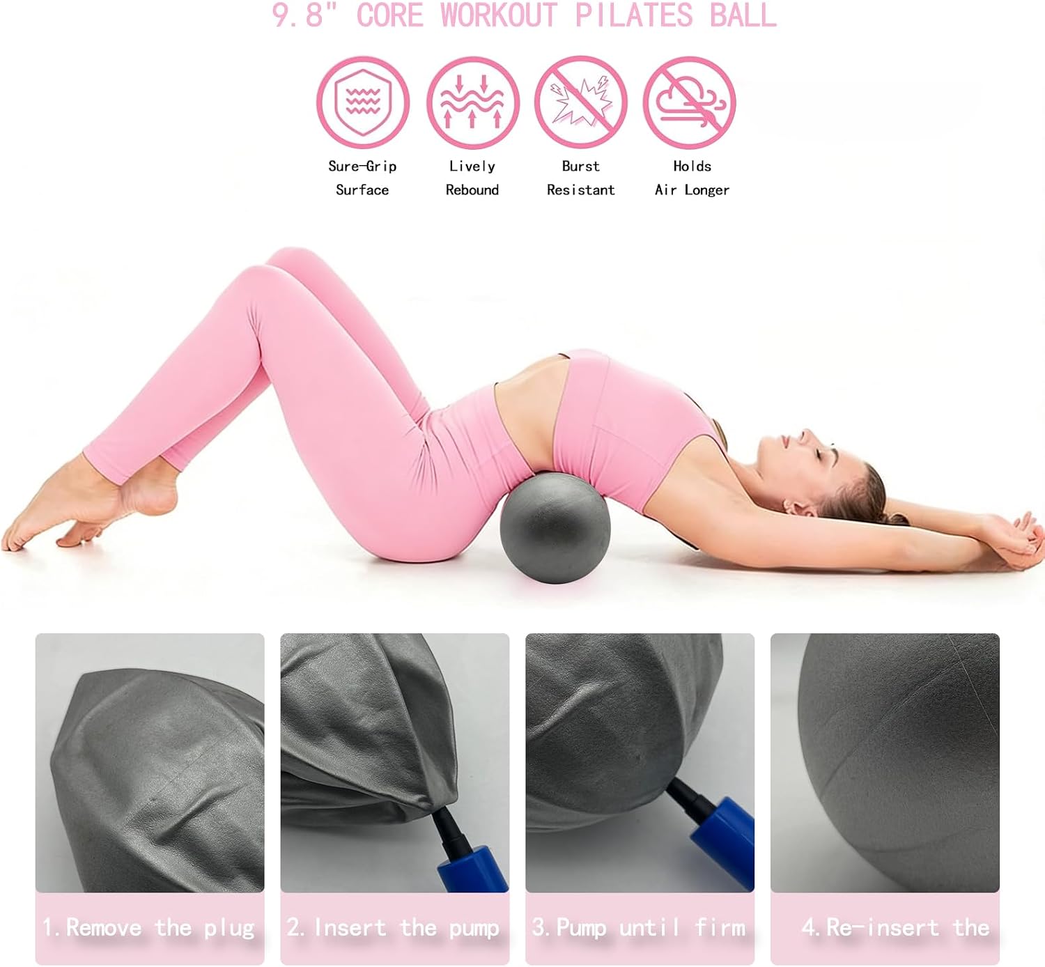 Pilates Kit, 17-in-1 Home Pilates Equipment Workout Set for Women – 14.5" Pilates Ring, TPE Gradient Resistance Bands, Yoga Ball,Heart-Shaped Resistance Band & Grip Socks with Backpack