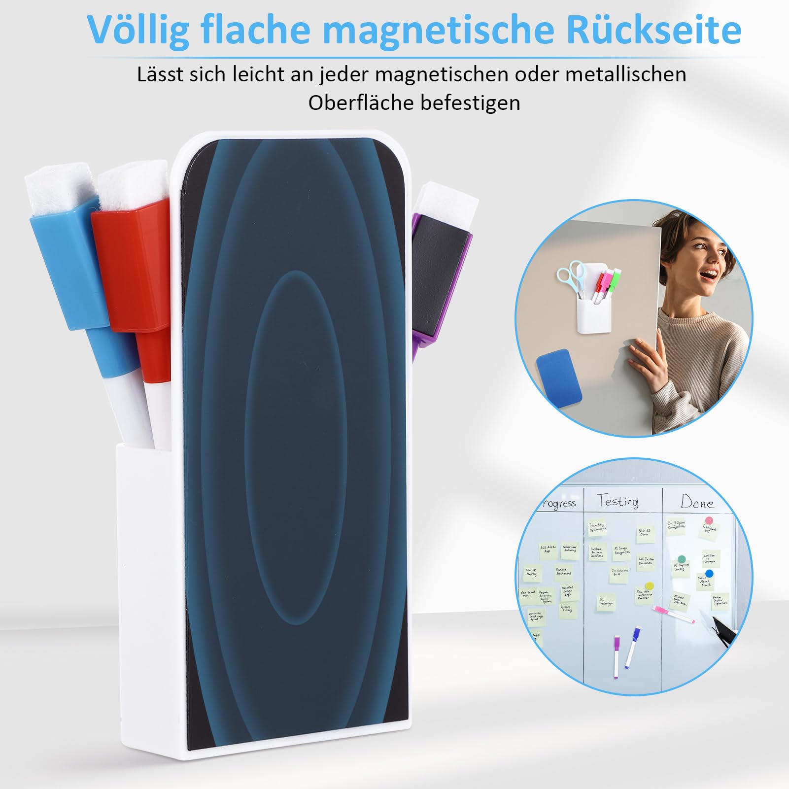 2 Pezzi Porta Pennarelli Magnetici Portapenne Magnetico Cancella il