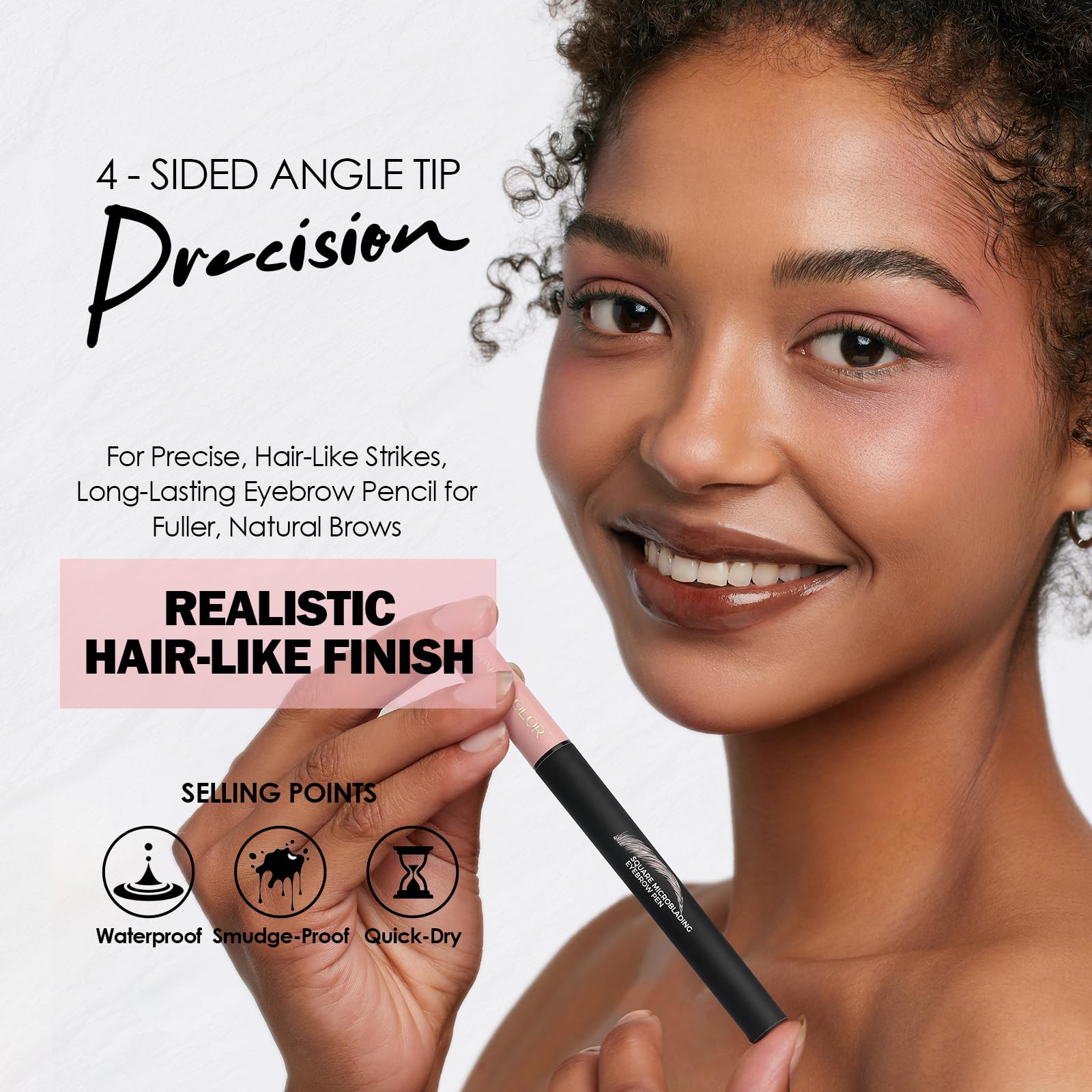 Anglicolor Matita Sopracciglia,Punta precisa a pennello,Per Sopracciglia Folte e Colorate,No Transfer,Dura tutto il giorno,Infaillible Faux Brow,Vegan & Cruelty-Free,0.6 ml (03# SLATE BROWN)