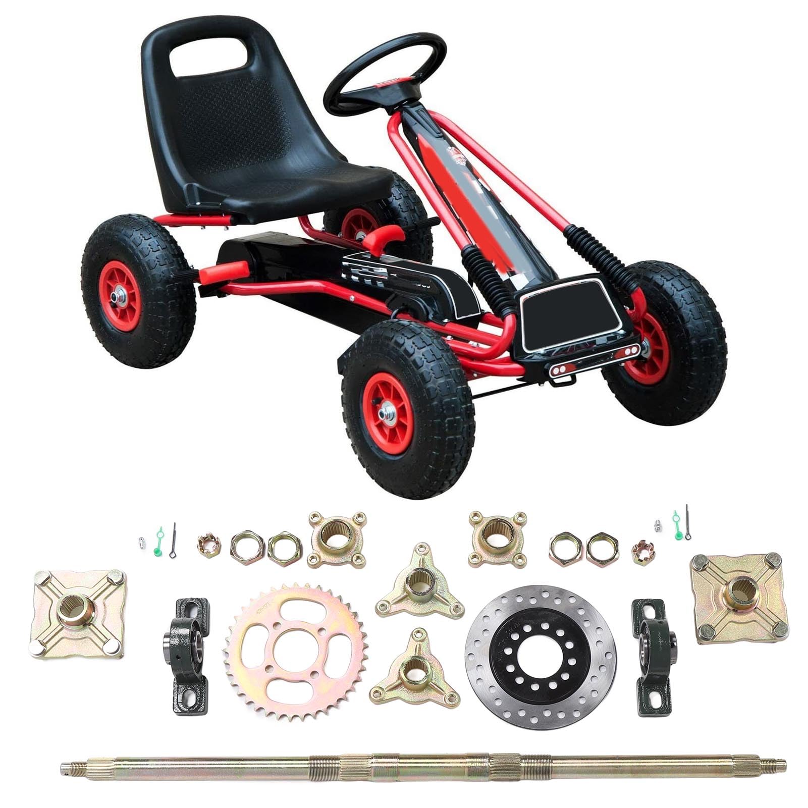 740mm Go Kart Arka Aks Kiti Ağır Hizmet Tipi Fren Disk Tabanı