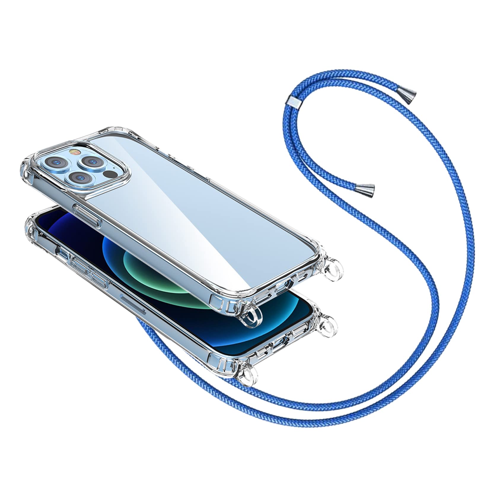 Custodia A Tracolla Per IPhone 12 Mini Con Cordino Arcobaleno – Cover Trasparente Morbida In TPU, Antiurto, Supporto Ricarica Wireless, Laccetto Regolabile - 2
