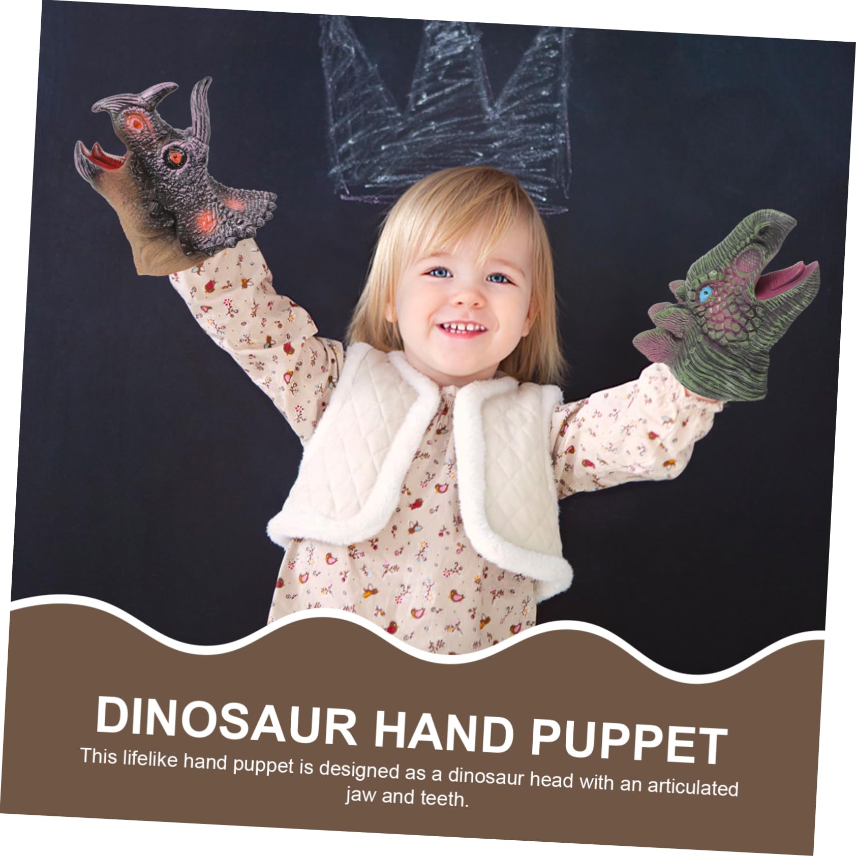 HANABASS 4pezzi Marionetta Mano Testa di Dinosauro Figura Giocattolo Burattino Mano Guanto per Ragazzo Ragazza Ragazza Piccoli Animale Giocattolo Forma per Giochi di Ruolo