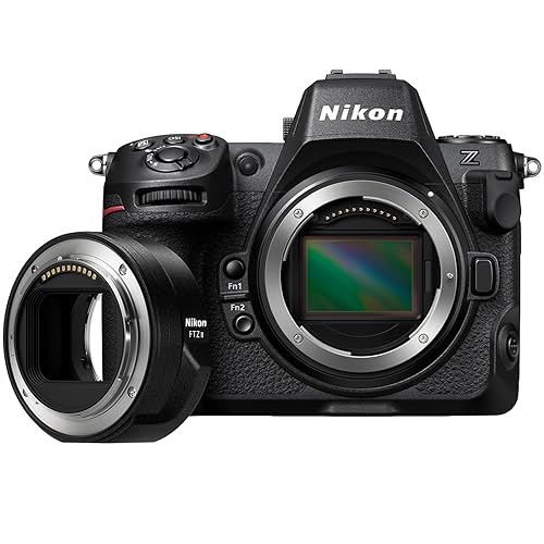 Nikon Z 8 with FTZ II Adapter | Professional full-frame mirrorless hybrid stills/video camera with adapter for using Nikon DSLR lenses | Nikon USA Model - Body + FTZ II Adapter