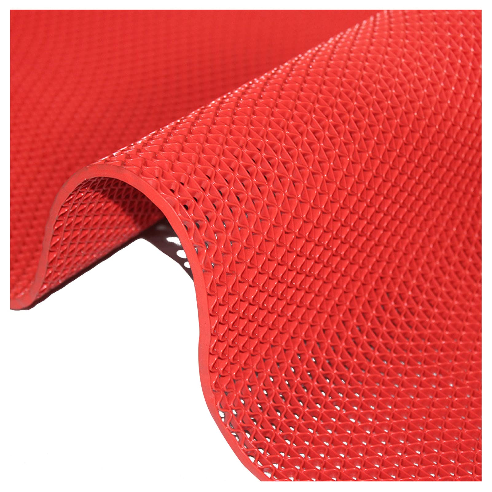 GTHTUHFD Non-Slip Drainage Mat 3.9X10 Ft Commercial Anti Fatigue Heavy Duty Rugs Pvc Floor Mat Wet Area Door Mat Shower Floor Mat, For Garage Bar Kitchen Outdoor Indoor Bathroom,G,Rojo