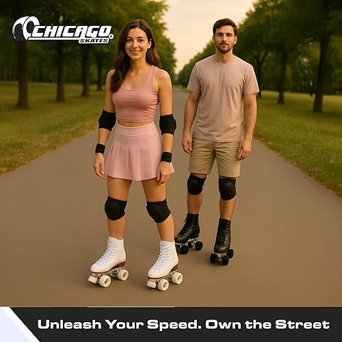 Miniatura 6 de Chicago Quad Roller Skates for Girls & Boys  Durable, Top Performance IndoorOutdoor Use or Roller Derby - Classic Deluxe Leather High-Top Boots with