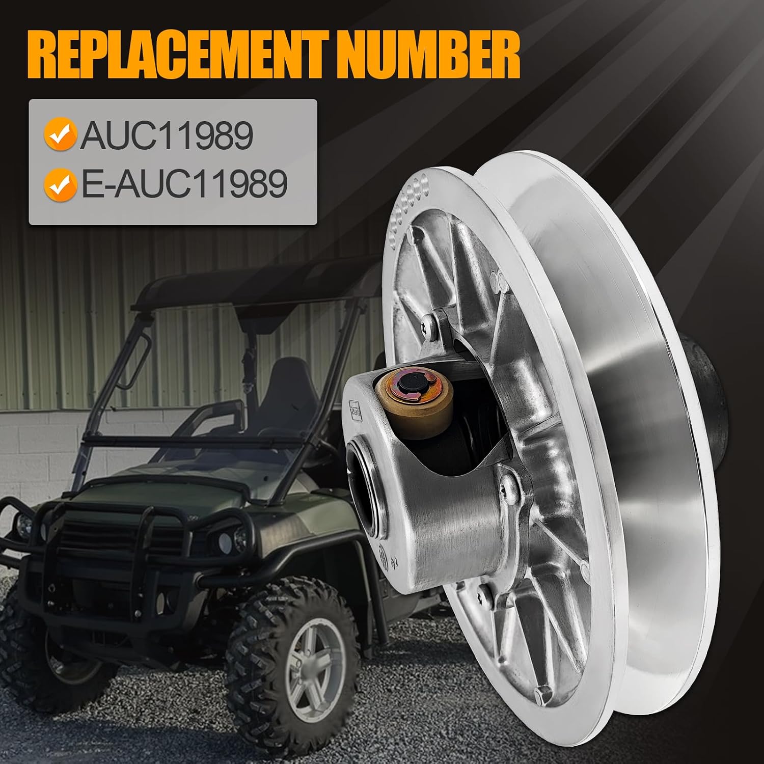 AUC11989 Secondary Driven Clutch Assembly Compatible With John Deere Utility Vehicles XUV825E XUV825M XUV825M S4 XUV835E XUV835M