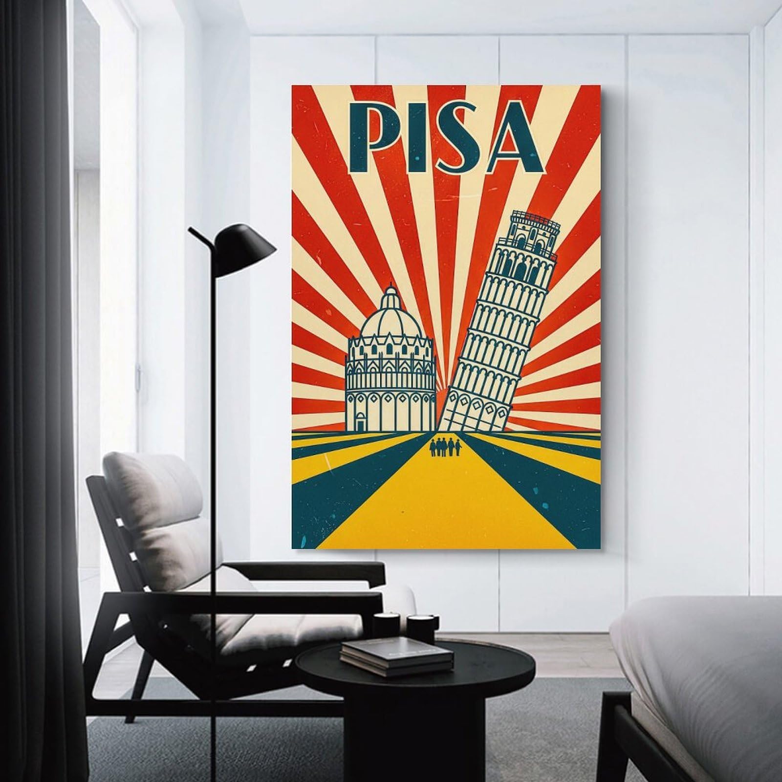 Junmoney Pisa Travel Canvas Wall Picture, 08x12inch(20x30cm), for Flats, Guest Rooms Or Compact Rooms, An Easy Choice for New Home Styling