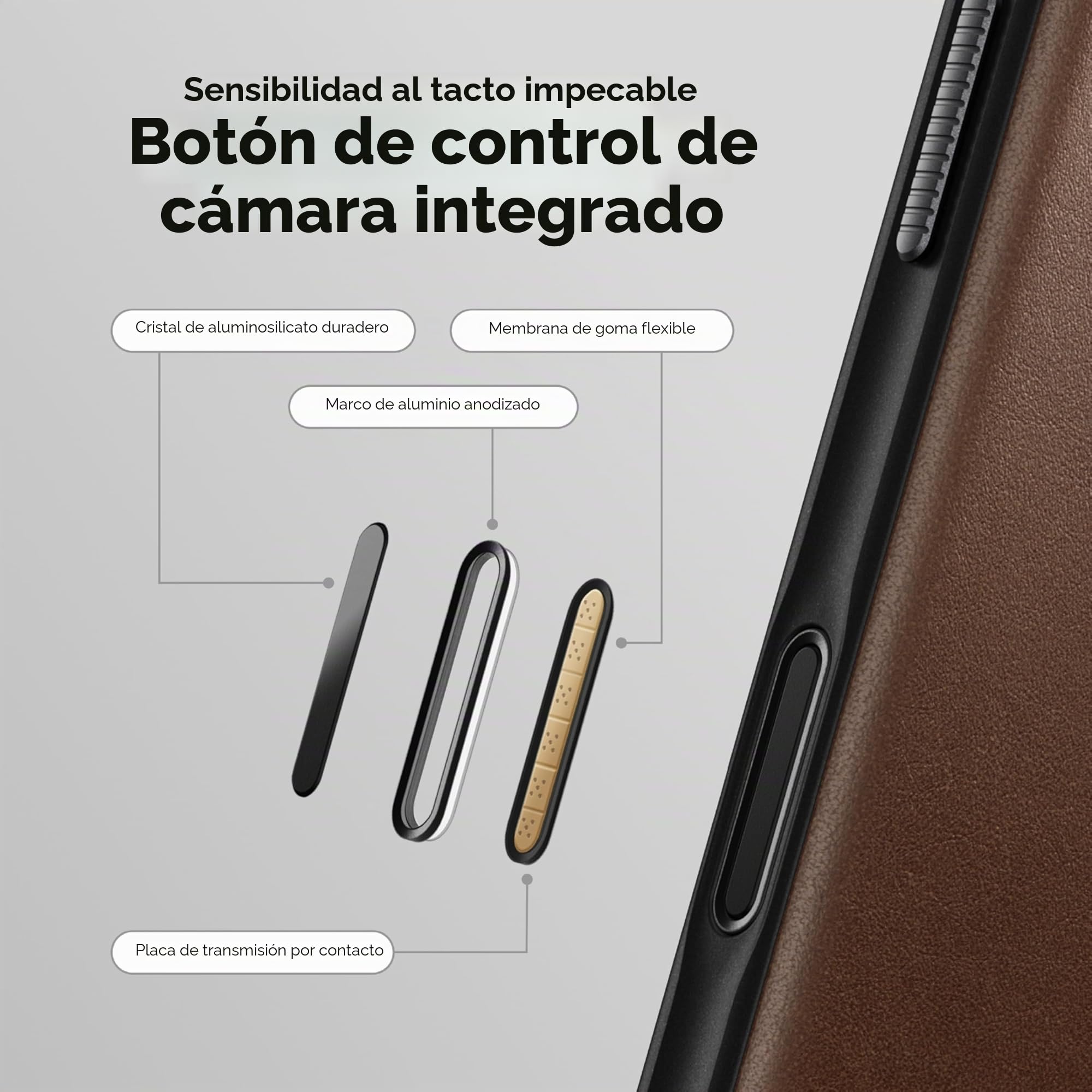 Nomad Funda de Piel Moderna Color marrón Compatible con iPhone 17 Pro de Piel Compatible con Magsafe para iPhone 17 Pro