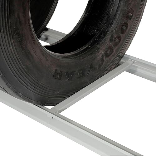 Miniatura 5 de Global Industrial Estante para neumáticos de camión de alta resistencia, arranque de 3 niveles, capacidad de nivel de 2750 libras, acero, gris, 72