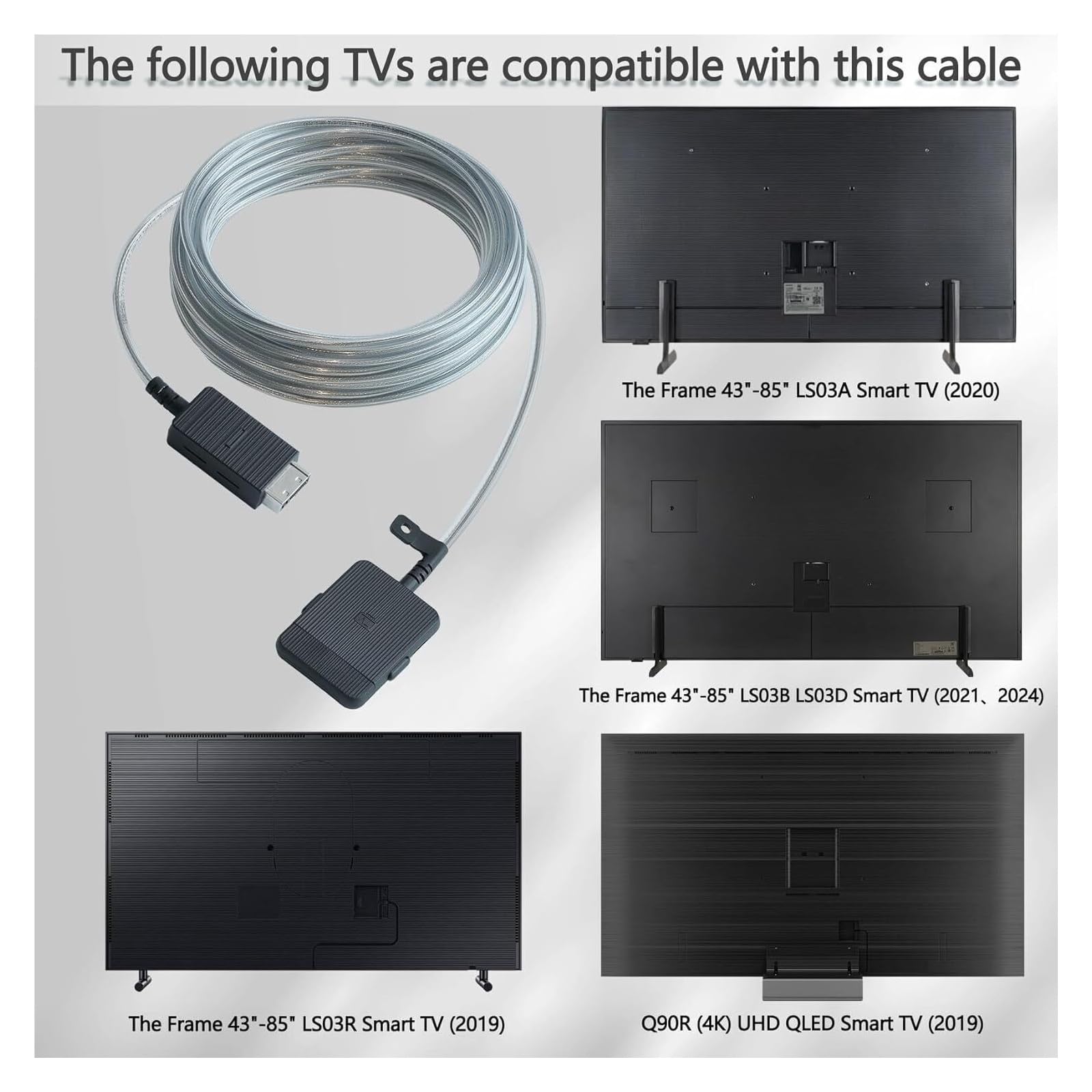 Cavo One Connect 5M/16 Ft BN39-02470A BN39-03006A, Compatibile Con Samsung, Cavo TV The Frame LS03FA QLED 4K Da 43", 50", 55" E 65" Pollici
